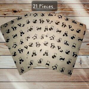 Lot of 21 - Panda Print Washi Paper Envelopes - 8 in x 6 in - Made in Japan